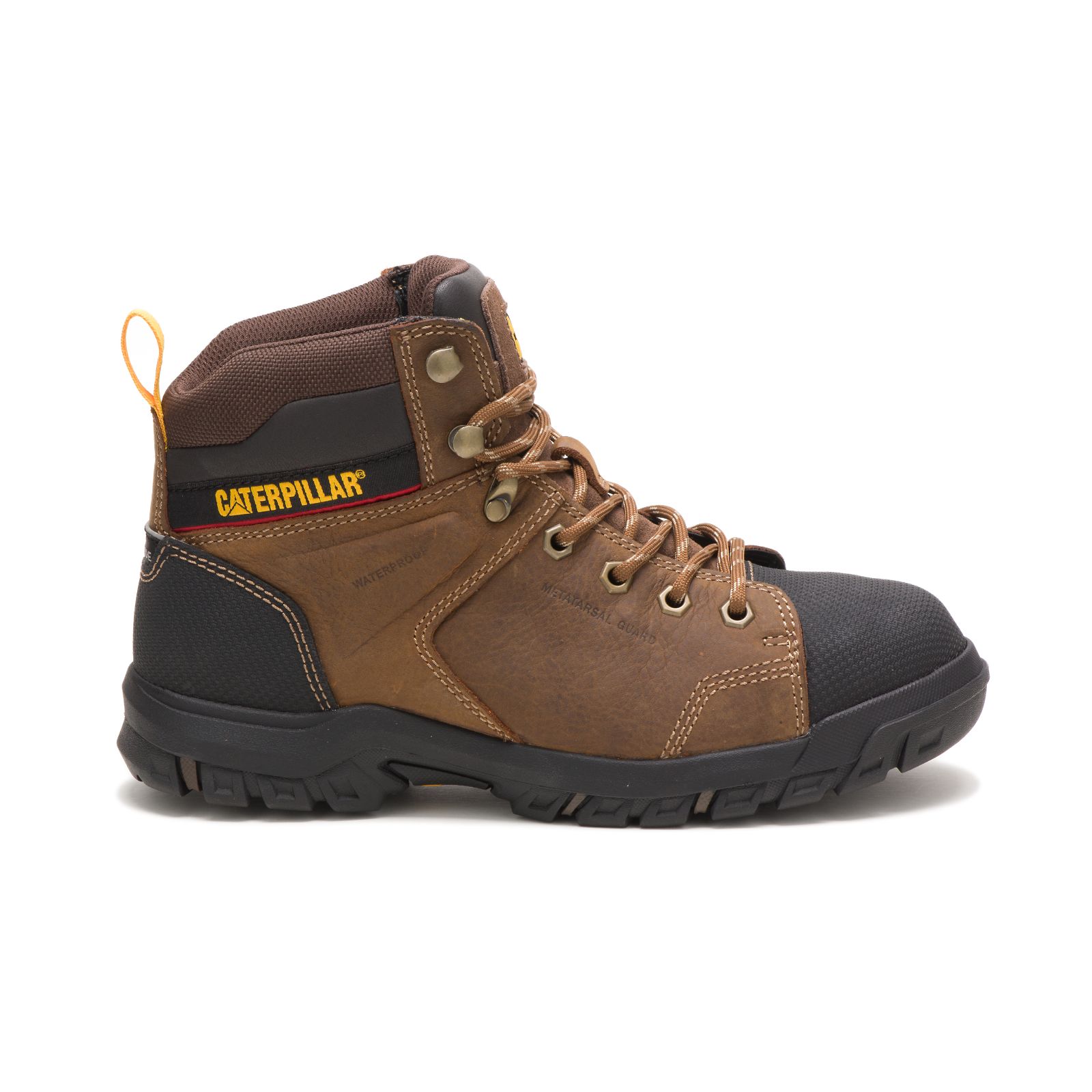 Women's Caterpillar Wellspring Waterproof Metatarsal Guard Steel Toe Work Boots Brown Ireland BQLF69587